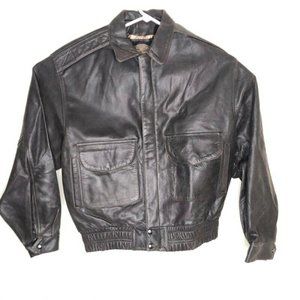 Red Baron Bomber Brown Leather Jacket Wast Length